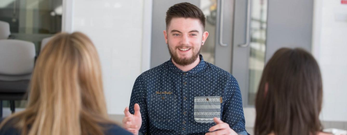 Young man at an interview