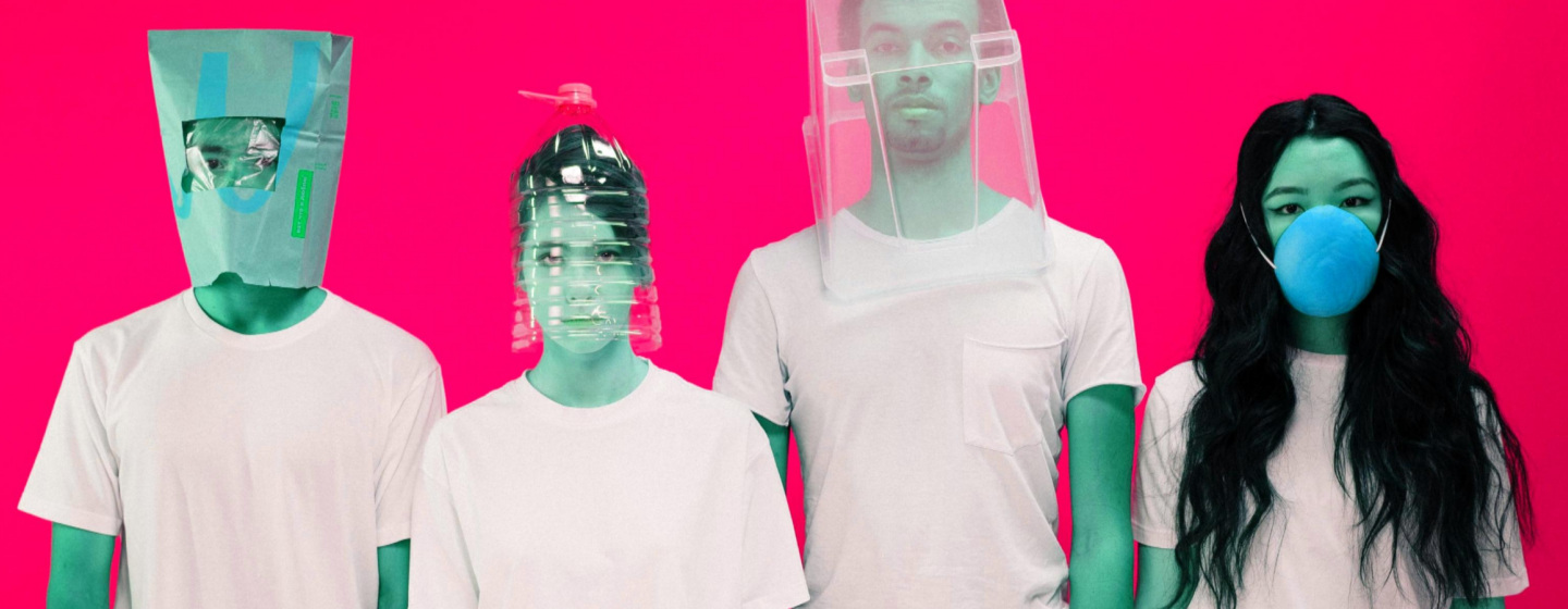 4 people with head masks