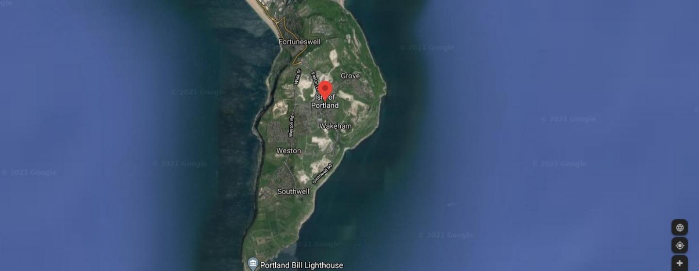 a map of the isle of portland, dorset