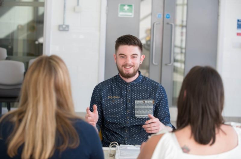 Young man at an interview