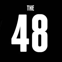 the number 48 on a black background
